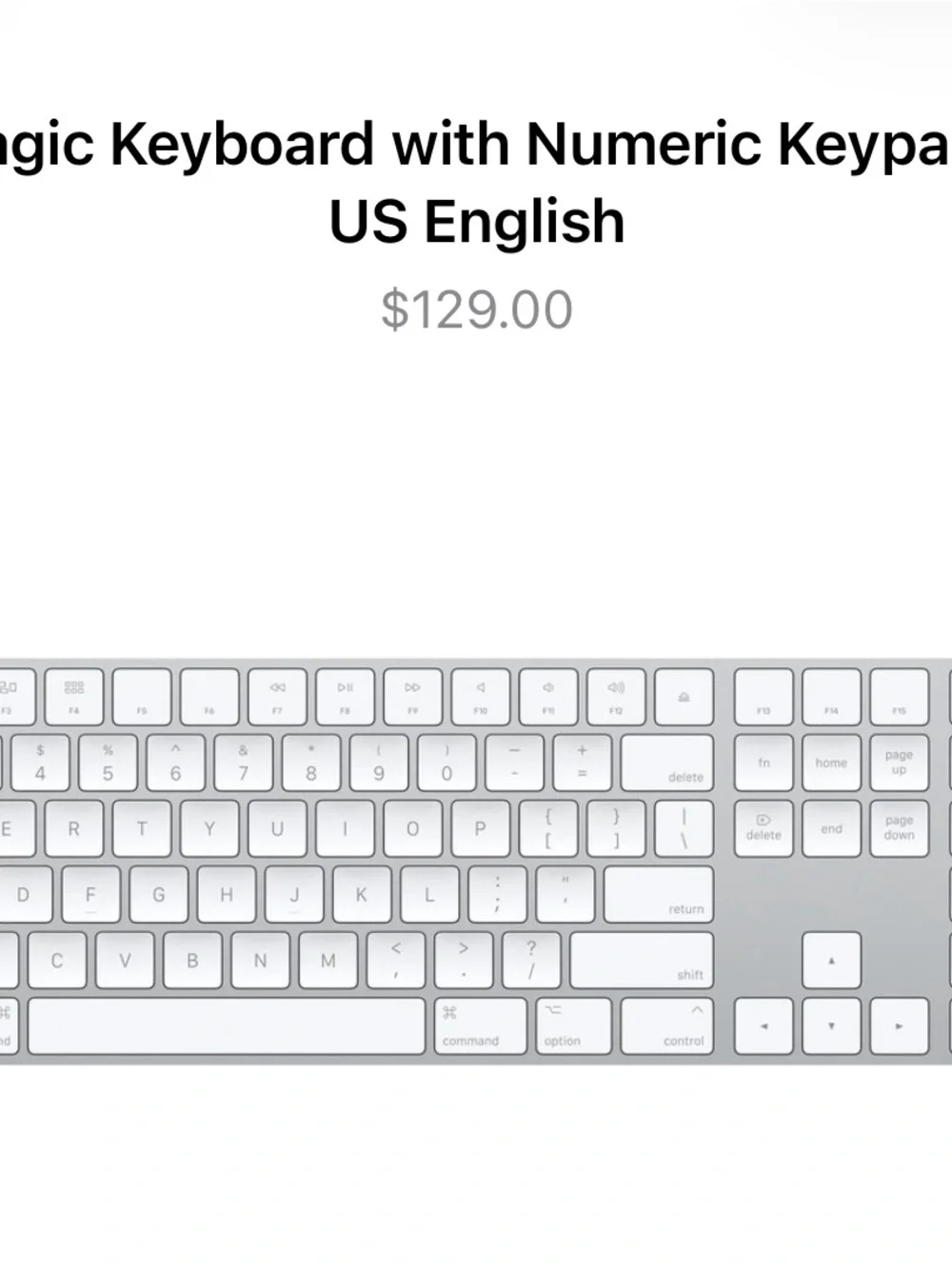 Apple Wireless Keyboard - Silver and White